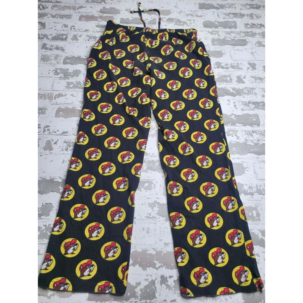 BUC-EE'S PAJAMA PANTS‎ Beaver Logo Pockets Cotton Drawstring Women's SMALL